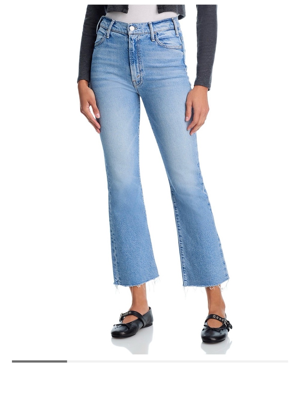 NWT MOTHER Light Blue High-Rise Crop Flare Jeans, size 26